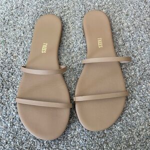 TKEES Women's Double Strap Brown Sandals